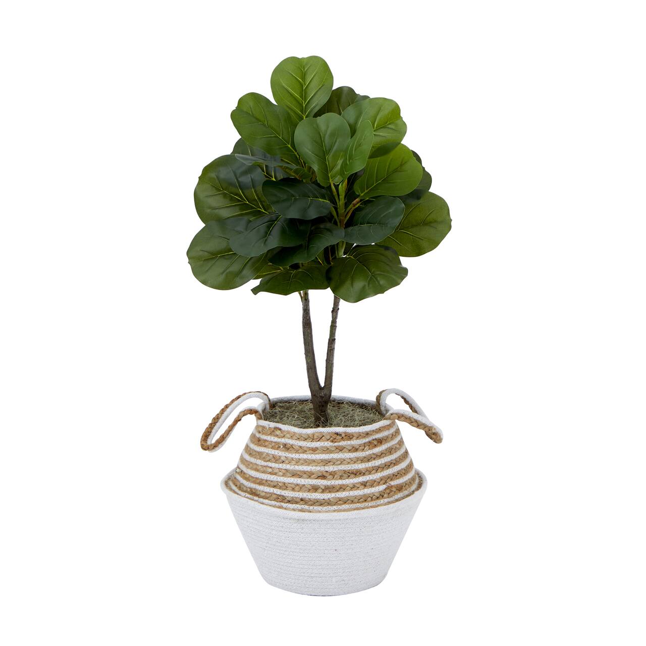 3ft. Artificial Fiddle Leaf Fig Tree With Handmade Cotton & Jute Woven Basket DIY Kit